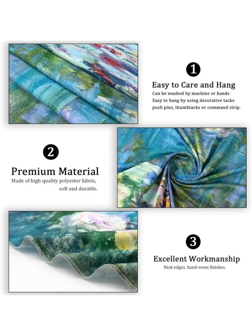 New Waterlily Floral Wall Tapestry 39 x 51 inch Green Plant Art Decor